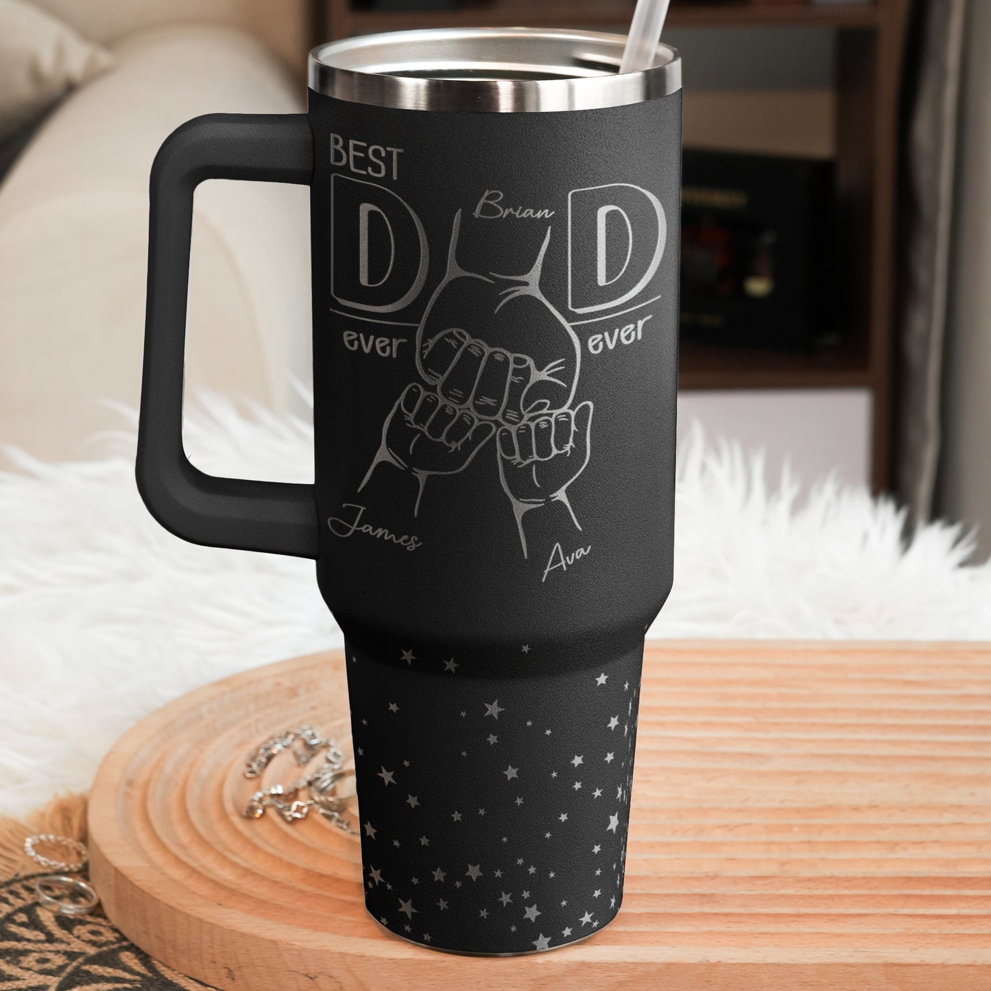 Father's Day Gifts, Best Dad Ever Ever - Personalized 40oz Tumbler