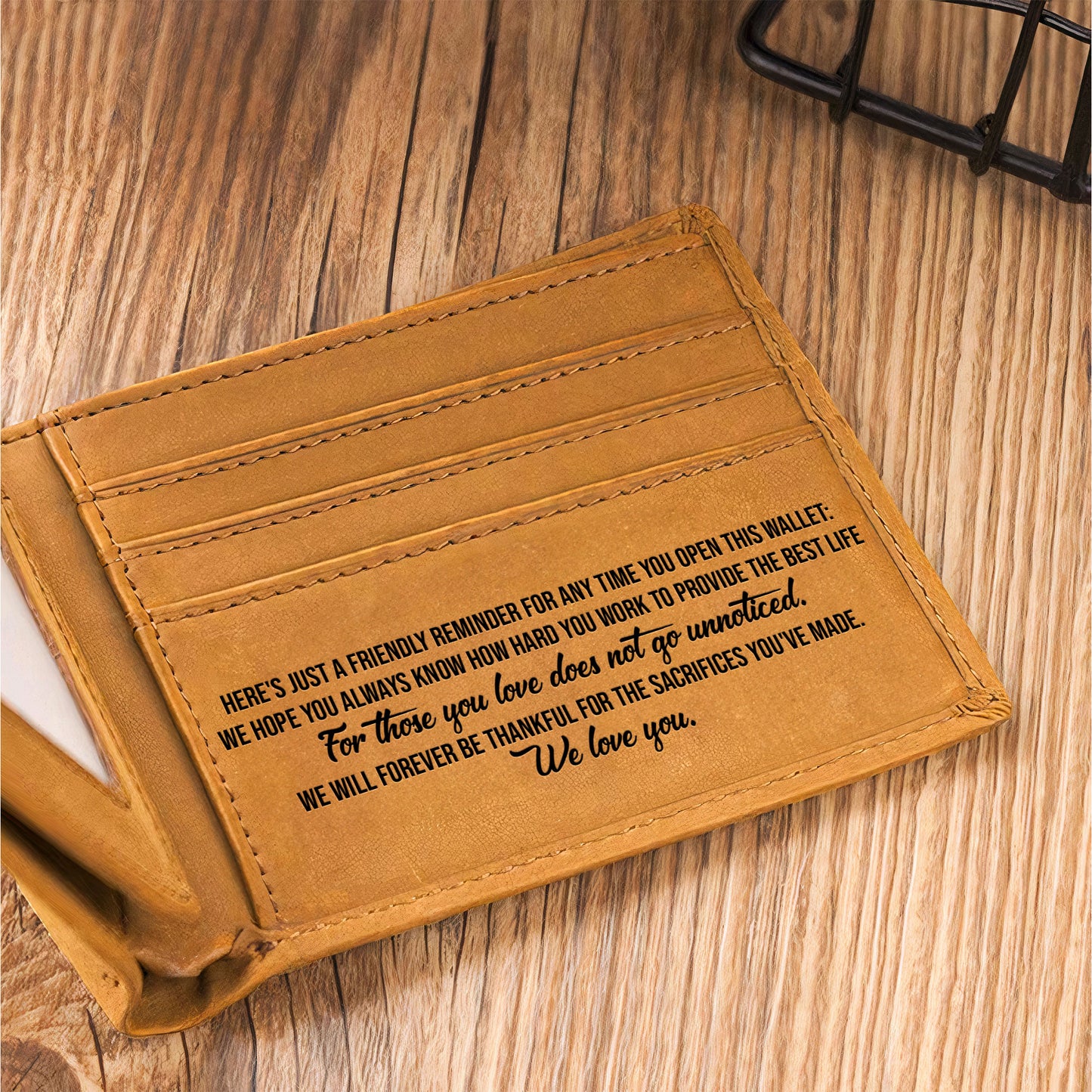 Best Dad Ever Father's Day Gift Custom Kids' Names - Personalized Leather Wallet