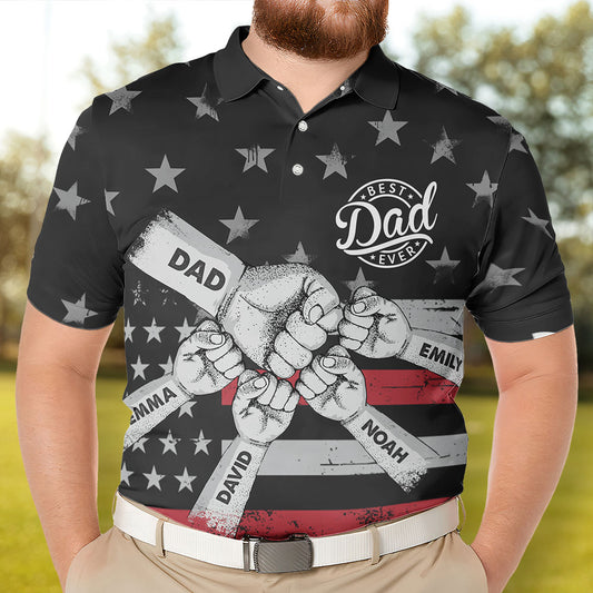 Best Dad Ever Fist Bump - Personalized Polo Shirt