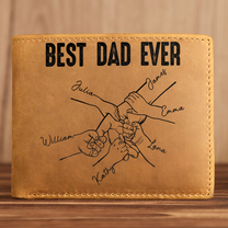 Best Dad Ever For Grandpa, Daddy Custom With Kids Names - Personalized Leather Wallet