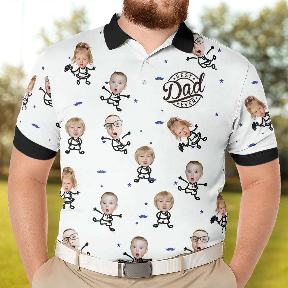 Best Dad Ever Gift For Dad, Grandpa - Personalized Photo Polo Shirt