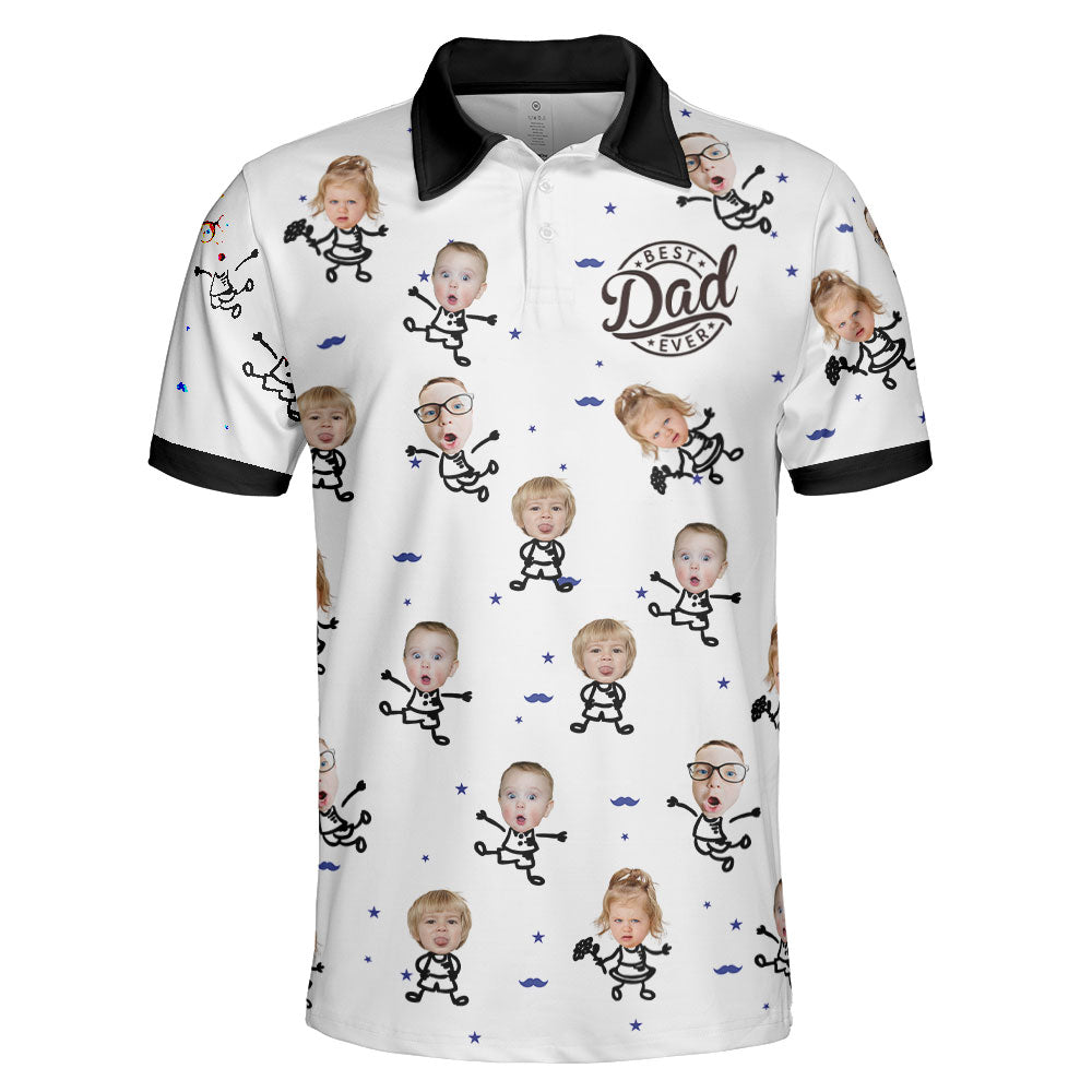 Best Dad Ever Gift For Dad, Grandpa - Personalized Photo Polo Shirt
