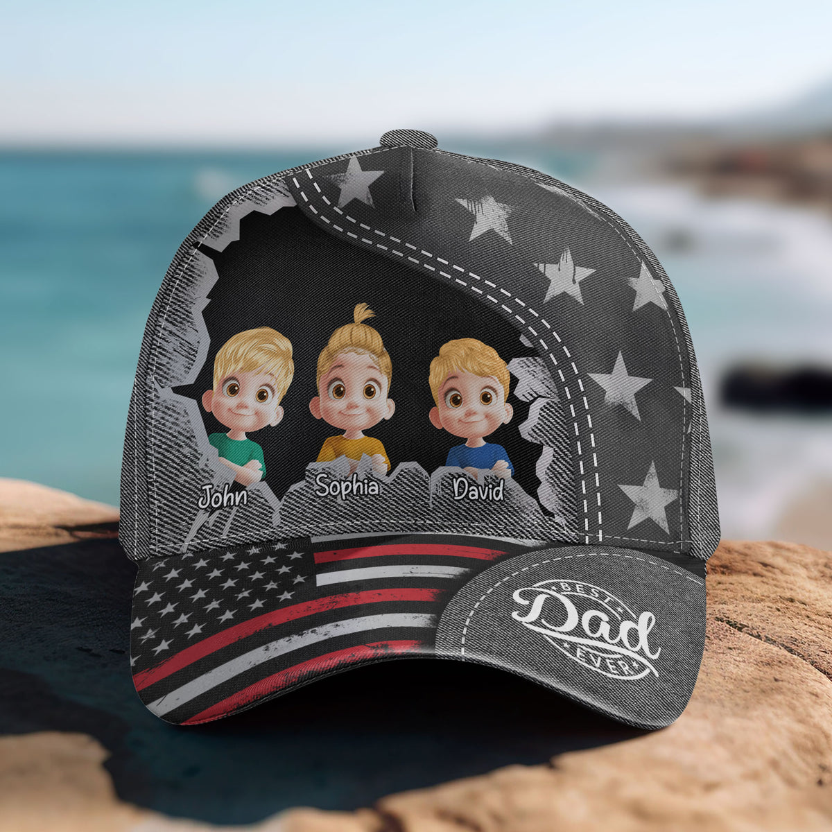 Ever View Cap Customized Hats For Dad Best Dad Ever, Personalized Bluey Dad Classic ...