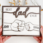 Best Dad Ever - New Version - Personalized Wooden Plaque