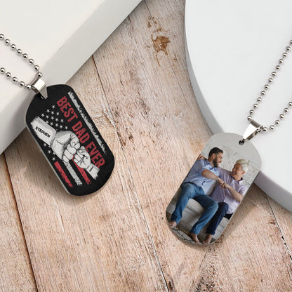 Best Dad Ever - Personalized Dog Tag Necklace