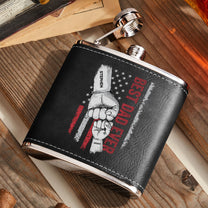 Best Dad Ever - Personalized Leather Flask