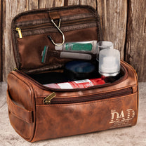 Best Dad Ever - Personalized Leather Toiletry Bag