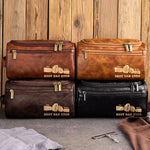 Best Dad Ever - Personalized Leather Toiletry Bag