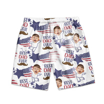 Photo Inserted Best Dad Ever - Personalized Photo Men's Beach Shorts
