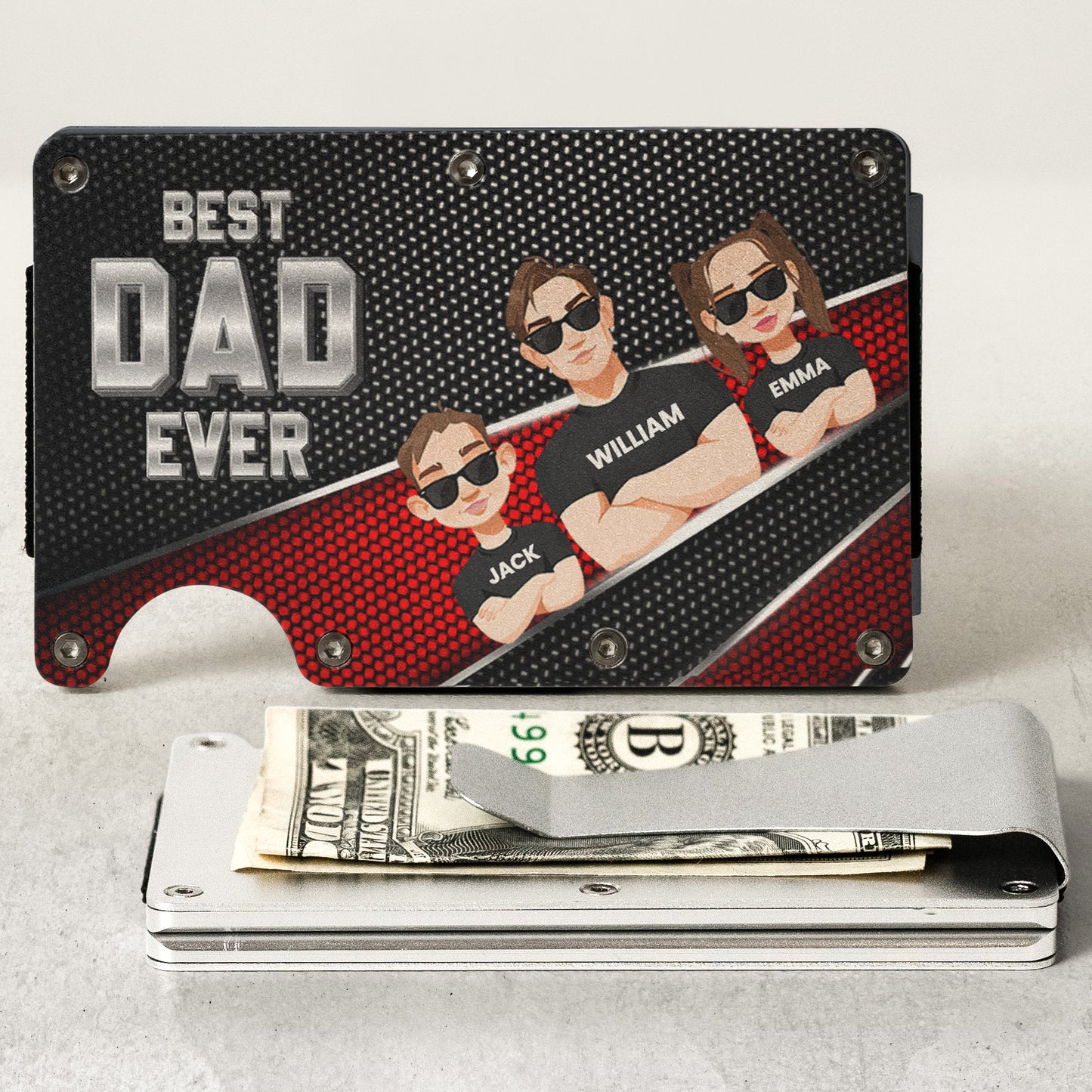 Best Dad Ever - Personalized Metal Wallet