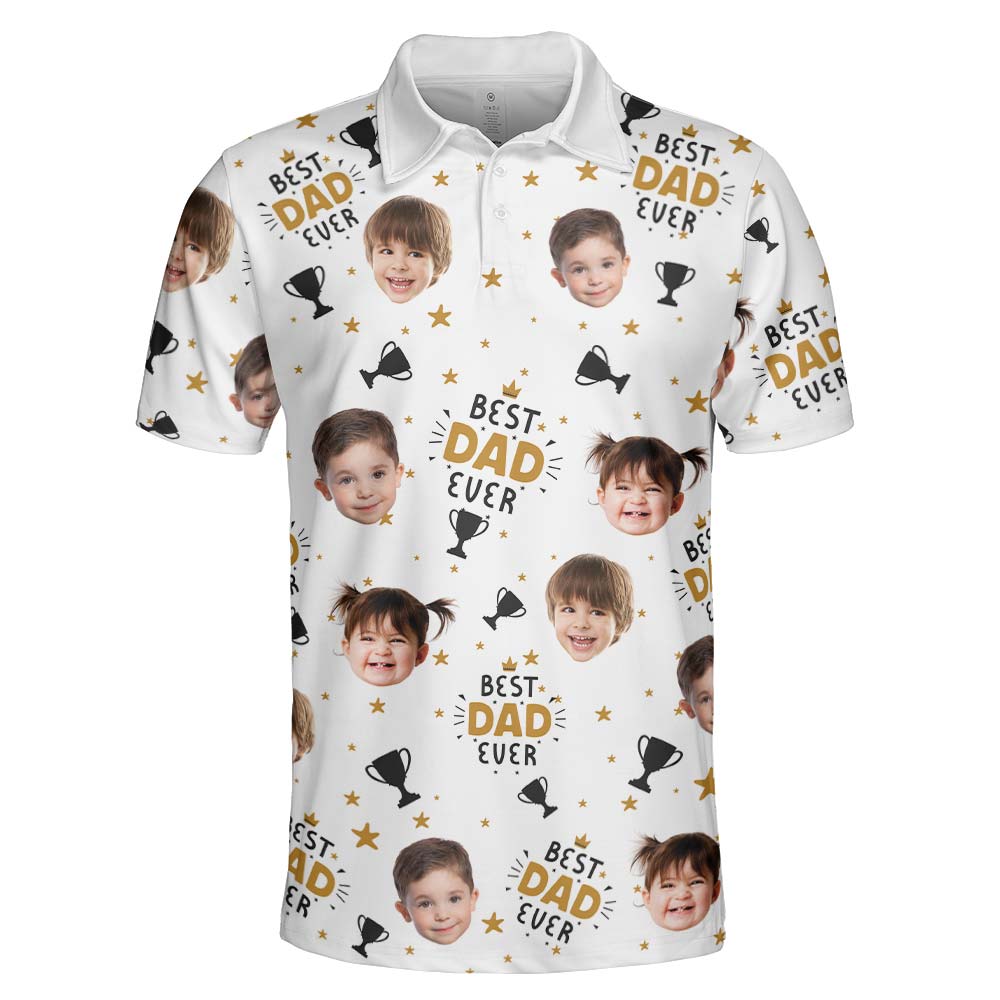 Best Dad Ever - Personalized Photo Polo Shirt