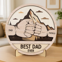 Best Dad Ever - Personalized Wooden Plaque