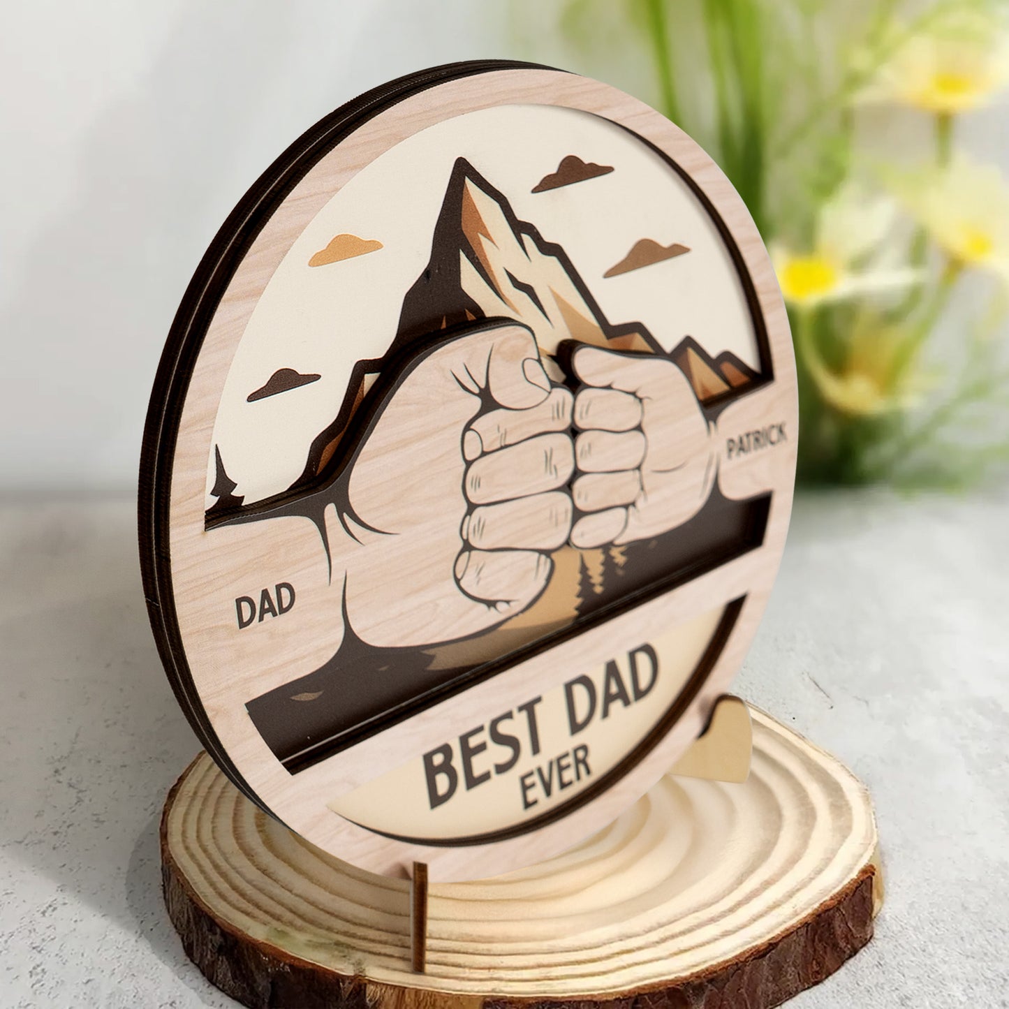 Best Dad Ever - Personalized Wooden Plaque