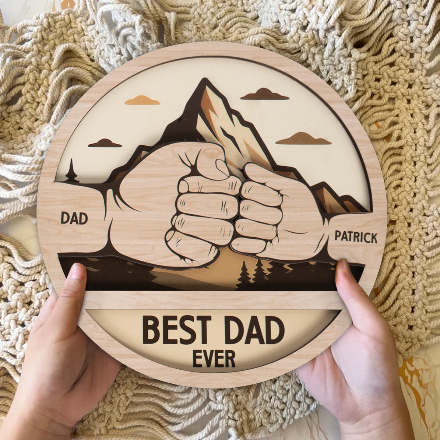 Best Dad Ever - Personalized Wooden Plaque