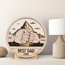Best Dad Ever - Personalized Wooden Plaque