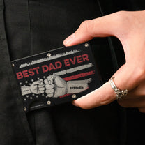 Best Dad Ever Retro Style - Personalized Metal Wallet