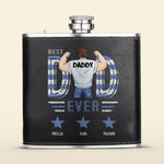 Best Dad Ever Star - Personalized Leather Flask
