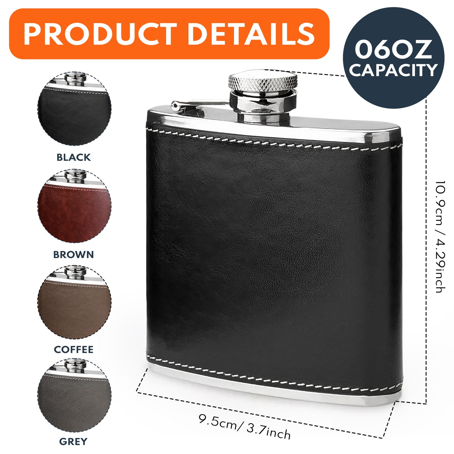 Best Dad Ever Star - Personalized Leather Flask