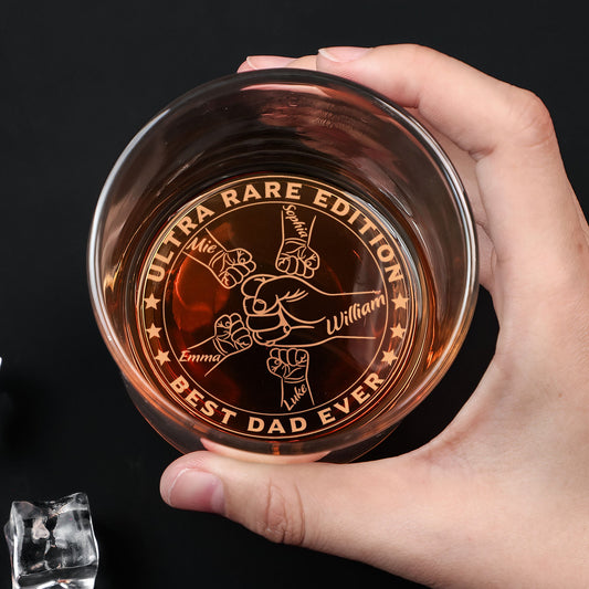 Best Dad Ever Ultra Rare Edition - Personalized Engraved Whiskey Glass