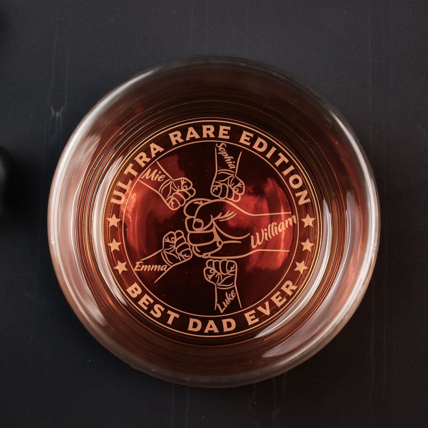 Best Dad Ever Ultra Rare Edition - Personalized Engraved Whiskey Glass