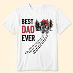 Best Dad Ever Vintage - Dad & Daughter, Son Walking - Personalized Shirt
