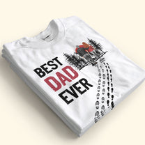 Best Dad Ever Vintage - Dad & Daughter, Son Walking - Personalized Shirt