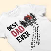 Best Dad Ever Vintage - Dad & Daughter, Son Walking - Personalized Shirt