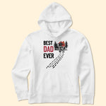 Best Dad Ever Vintage - Dad & Daughter, Son Walking - Personalized Shirt