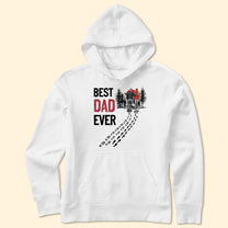 Best Dad Ever Vintage - Dad & Daughter, Son Walking - Personalized Shirt