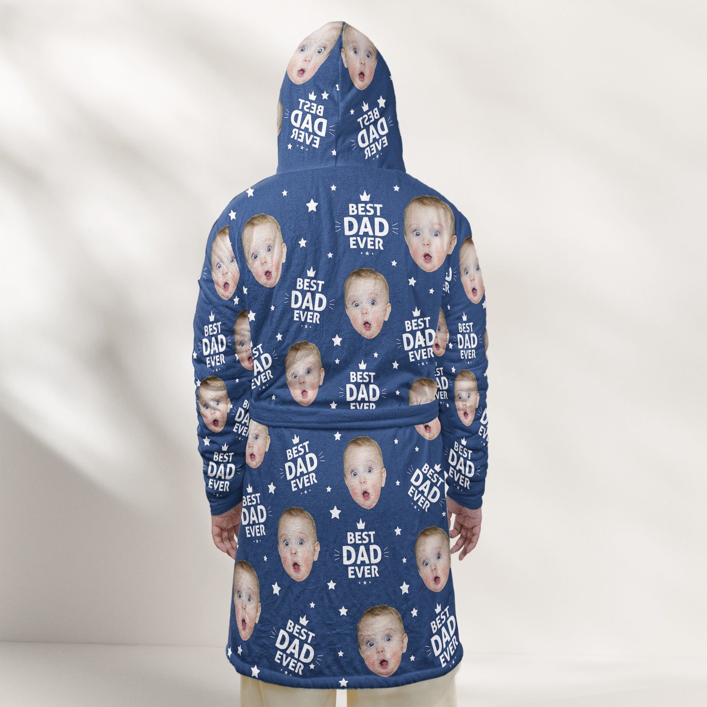 Best Dad Ever, Best Mom Ever, Best Papa Ever, Best Grandma Ever - Personalized Photo Hooded Robe