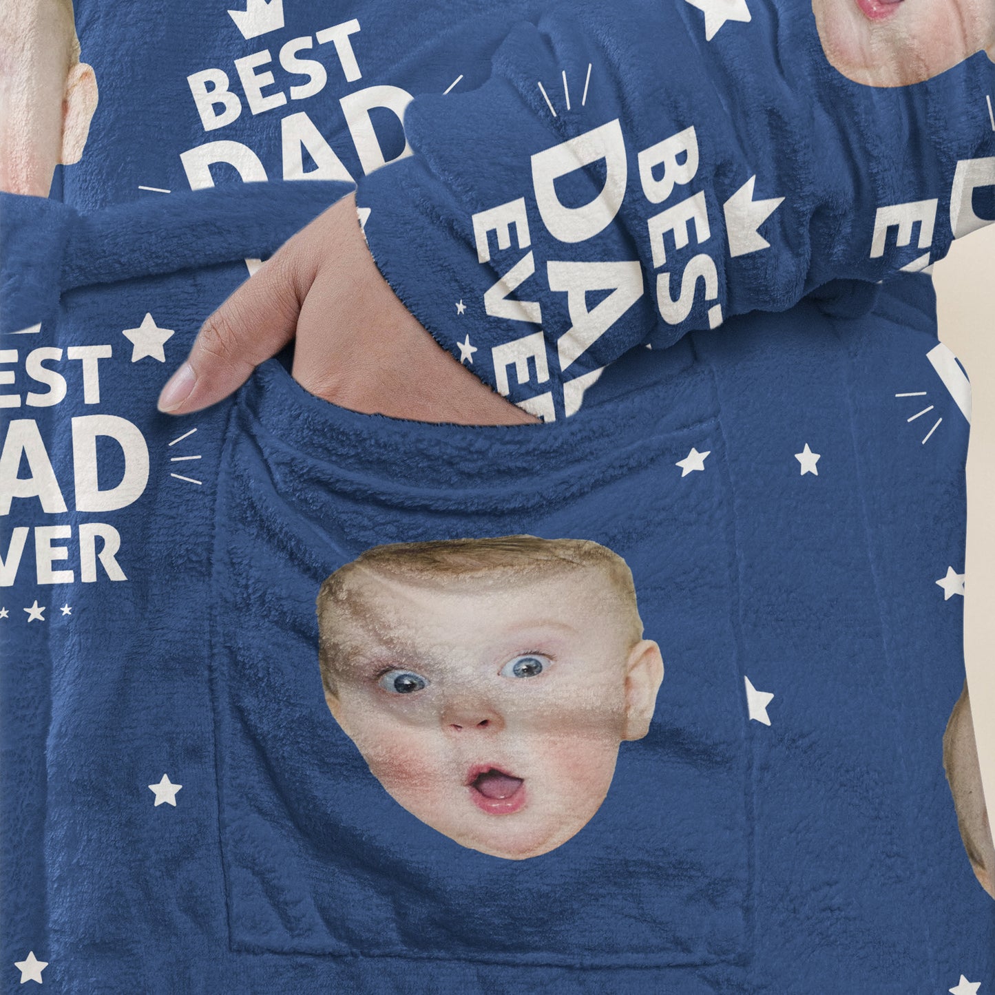 Best Dad Ever, Best Mom Ever, Best Papa Ever, Best Grandma Ever - Personalized Photo Hooded Robe