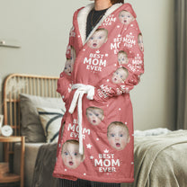 Best Dad Ever, Best Mom Ever, Best Papa Ever, Best Grandma Ever - Personalized Photo Hooded Robe
