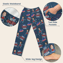 Best Dad Grandpa Ever Custom Photo - Personalized Lounge Pants