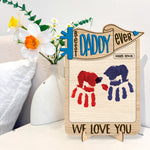 Best Daddy Ever Hands Down Handprint Happy Father's Day - Personalized Wooden Plaque
