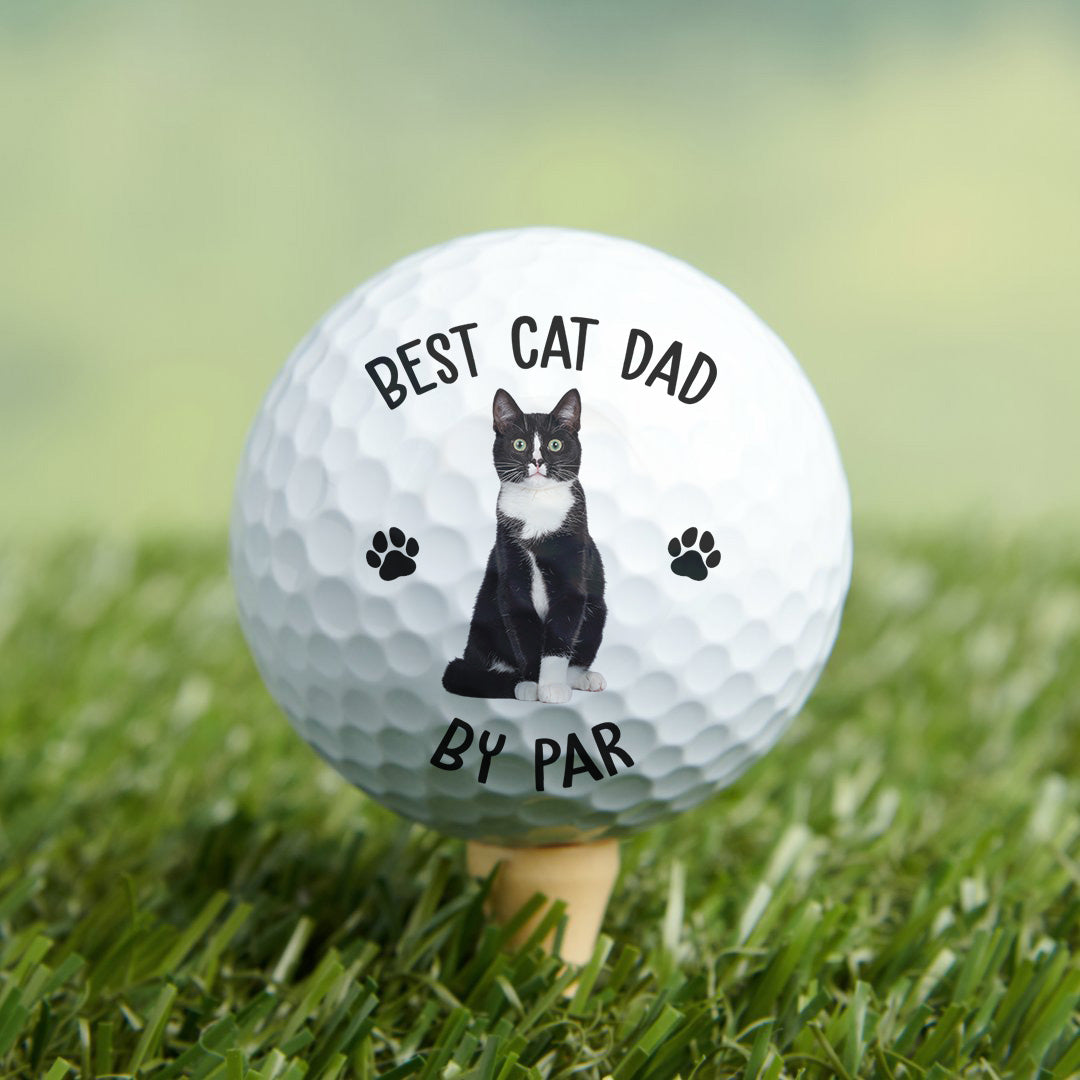 Best Dog Dad By Par Gift For Dog, Cat Dad - Personalized Photo Golf Ball