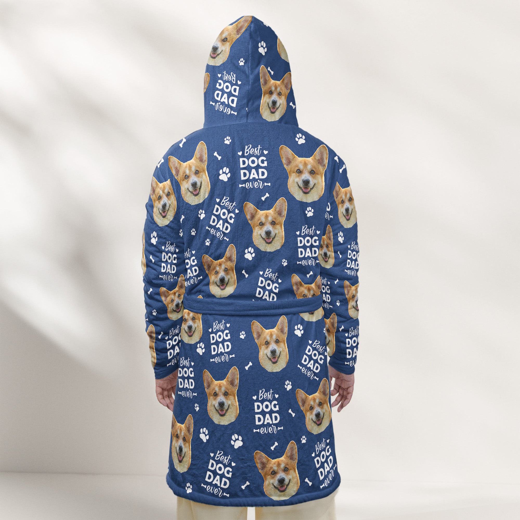 Best Dog Dad Ever, Best Dog Mom Best Cat Dad Mom - For Pet Lovers - Personalized Photo Hooded Robe