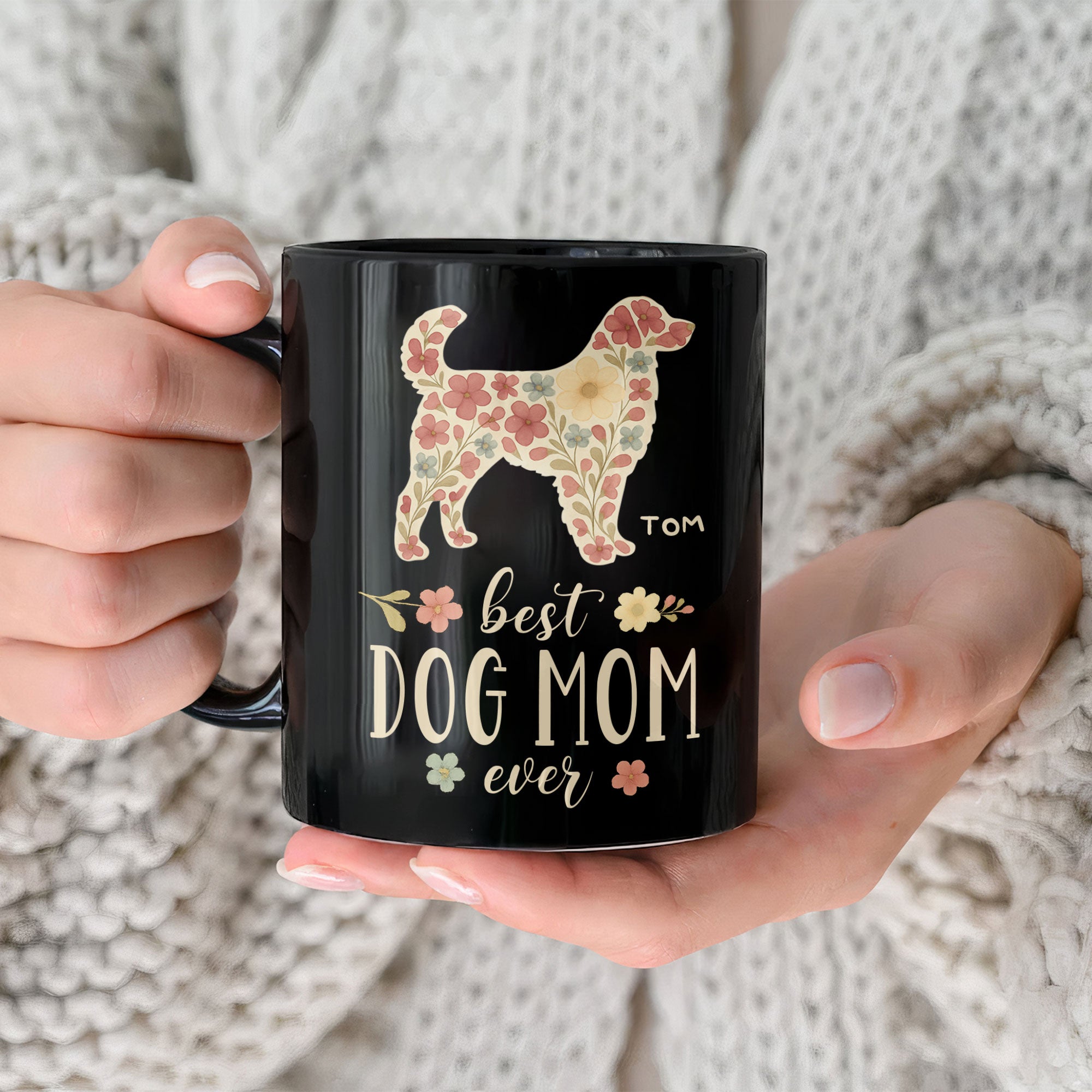 Best Dog Mom Ever Floral - Personalized Mug