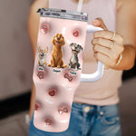 Best Dog Mom Ever Inflated Print - Personalized 40oz Tumbler With Straw