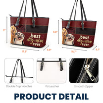 Best Dog Mom Ever - Personalized Leather Tote Bag