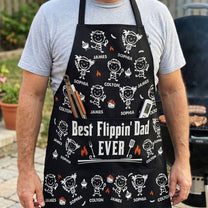 Best Flippin Dad Ever - Father's Day Gifts For Dad, Papa - With Funny Kids' Faces - Personalized Apron