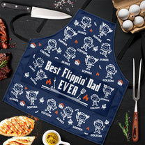 Best Flippin Dad Ever - Father's Day Gifts For Dad, Papa - With Funny Kids' Faces - Personalized Apron