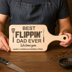 Best Flippin Dad Ever - Personalized Paddle Cutting Board