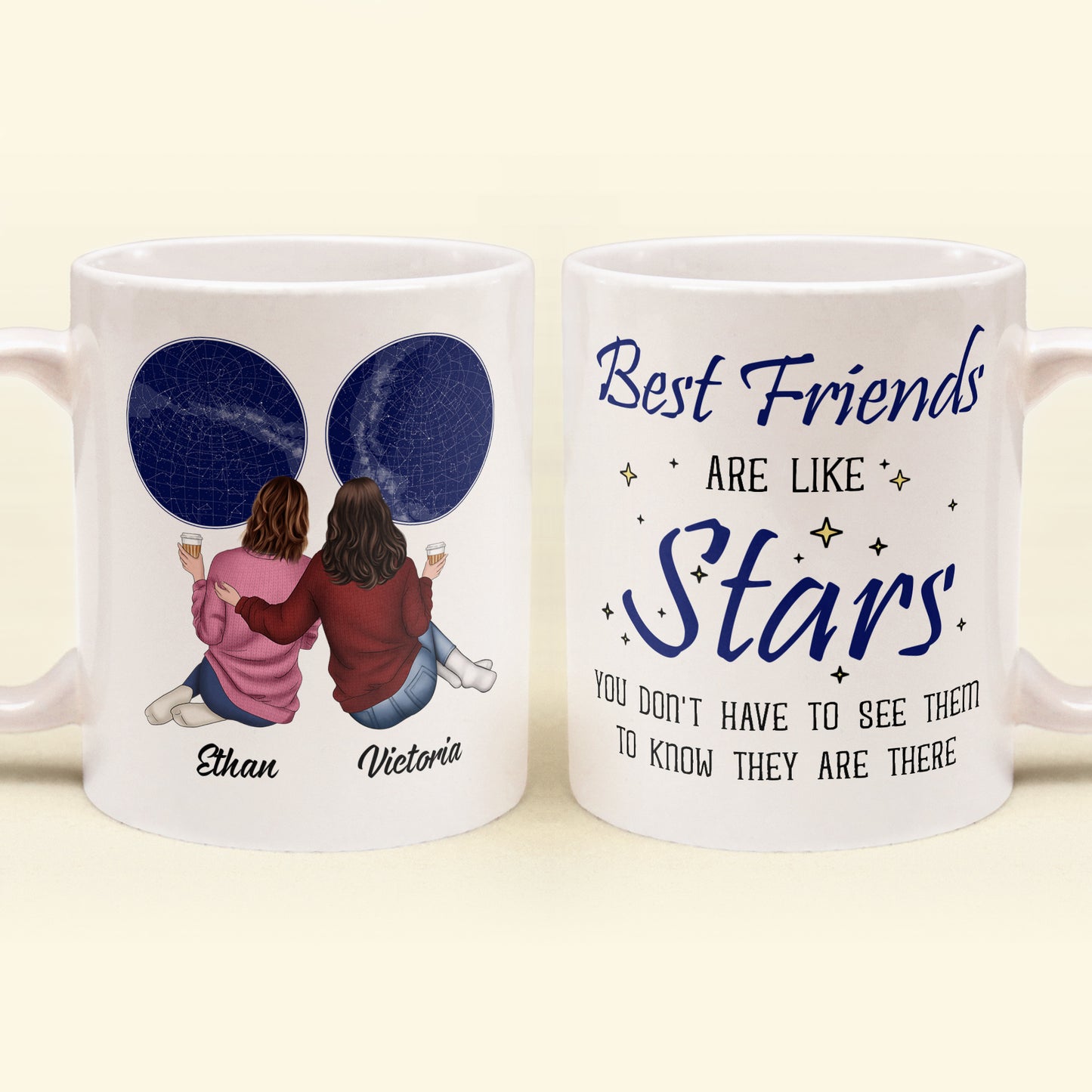 Best Friends Are Like Stars - Personalized Mug