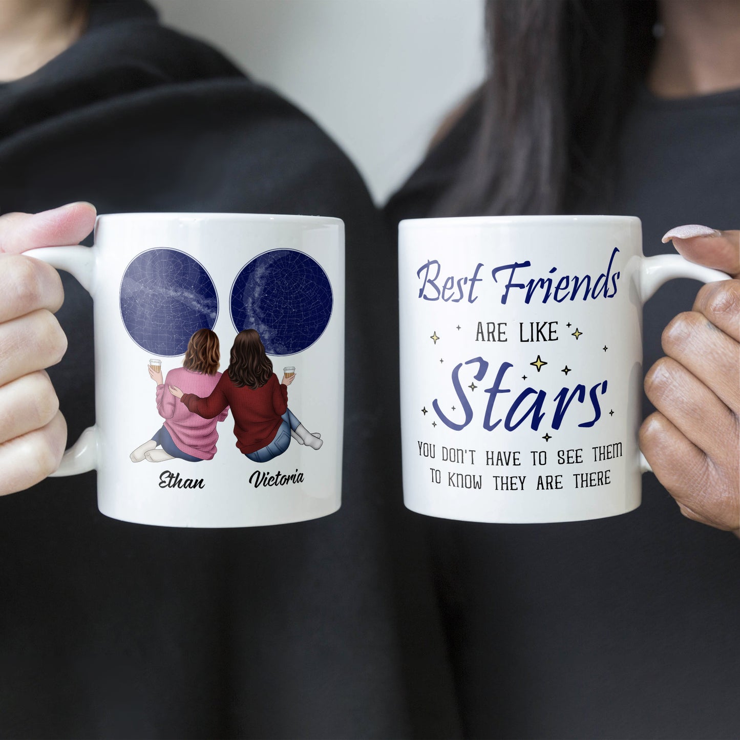 Best Friends Are Like Stars - Personalized Mug