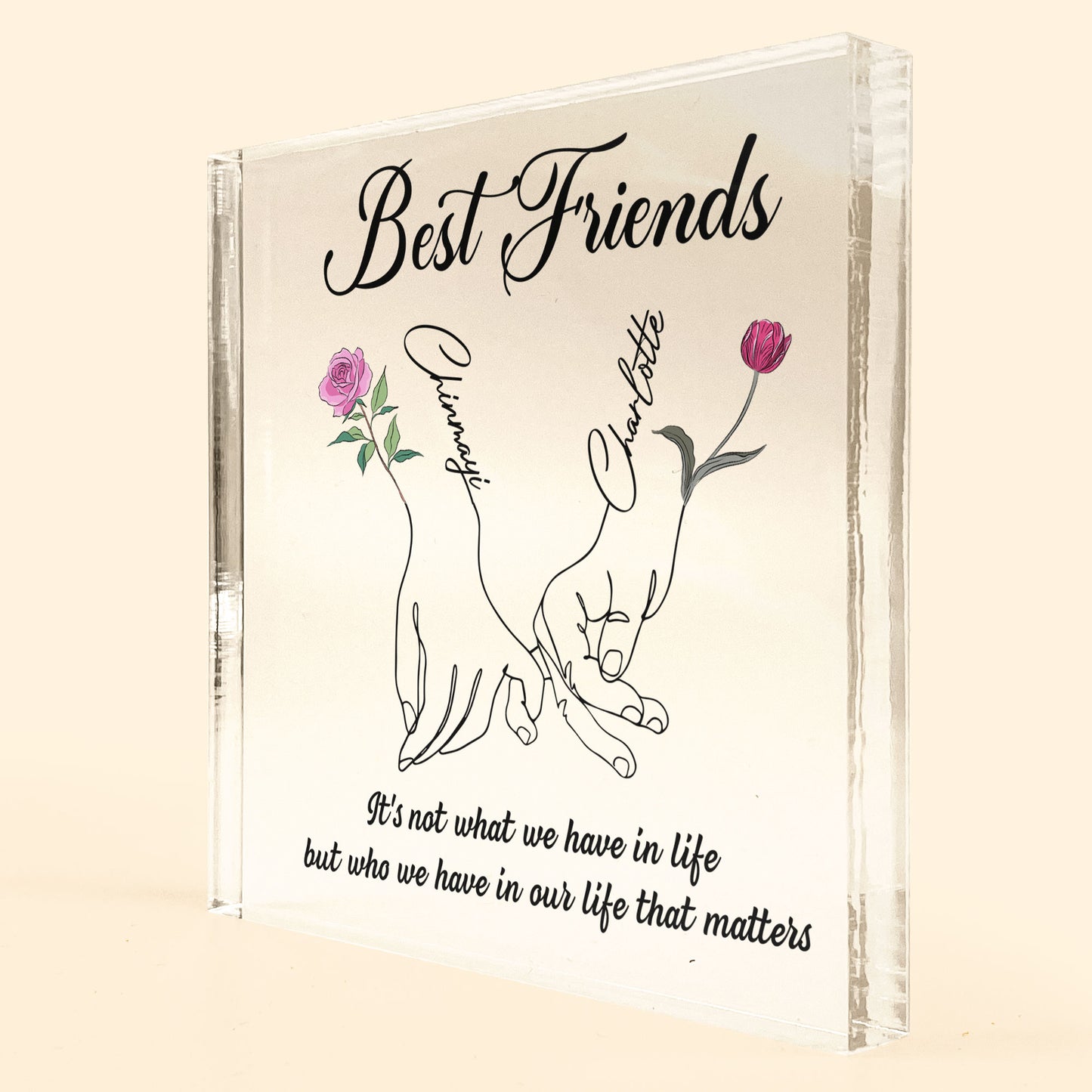 Best Friends Birth Month Flower - Personalized Acrylic Plaque