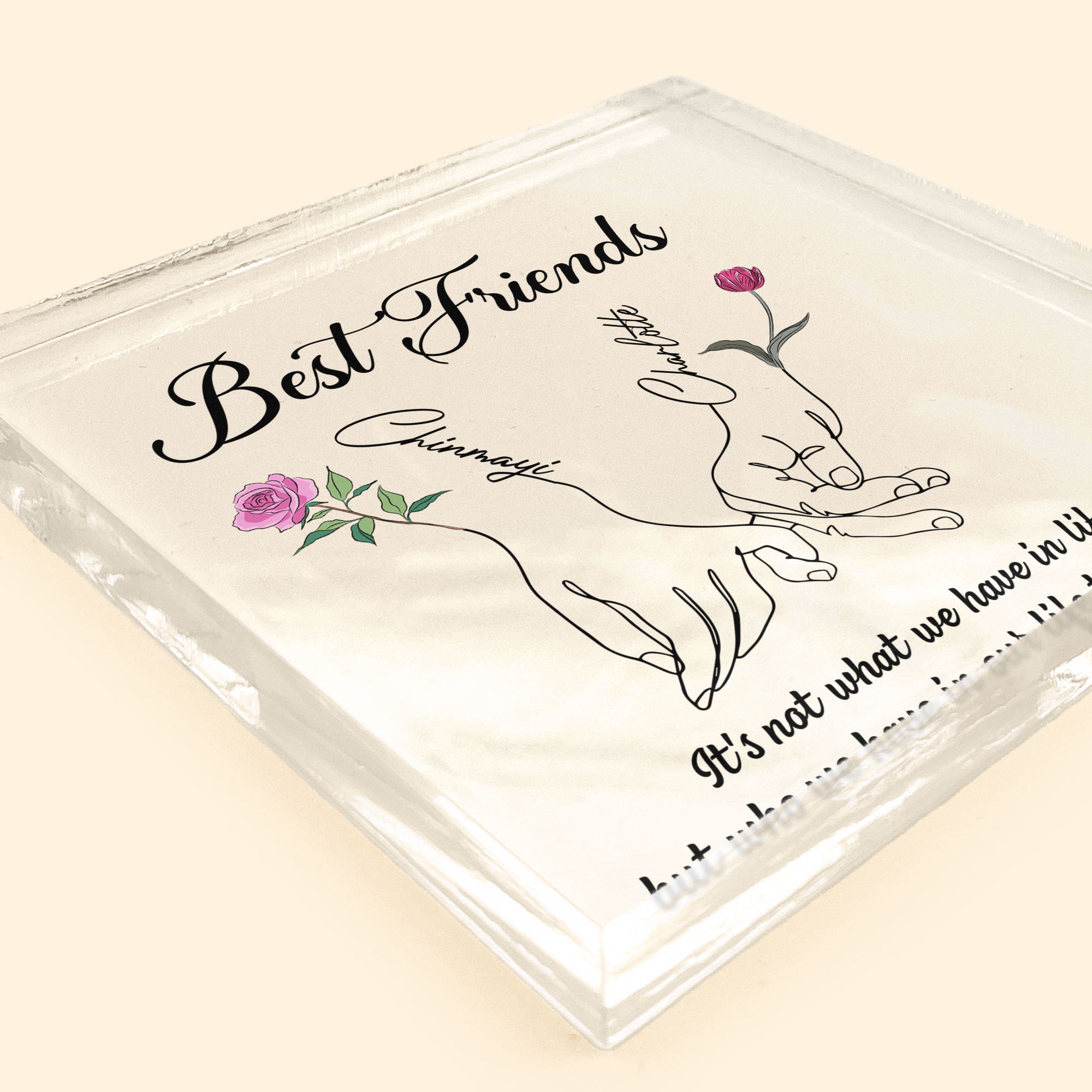 Best Friends Birth Month Flower - Personalized Acrylic Plaque