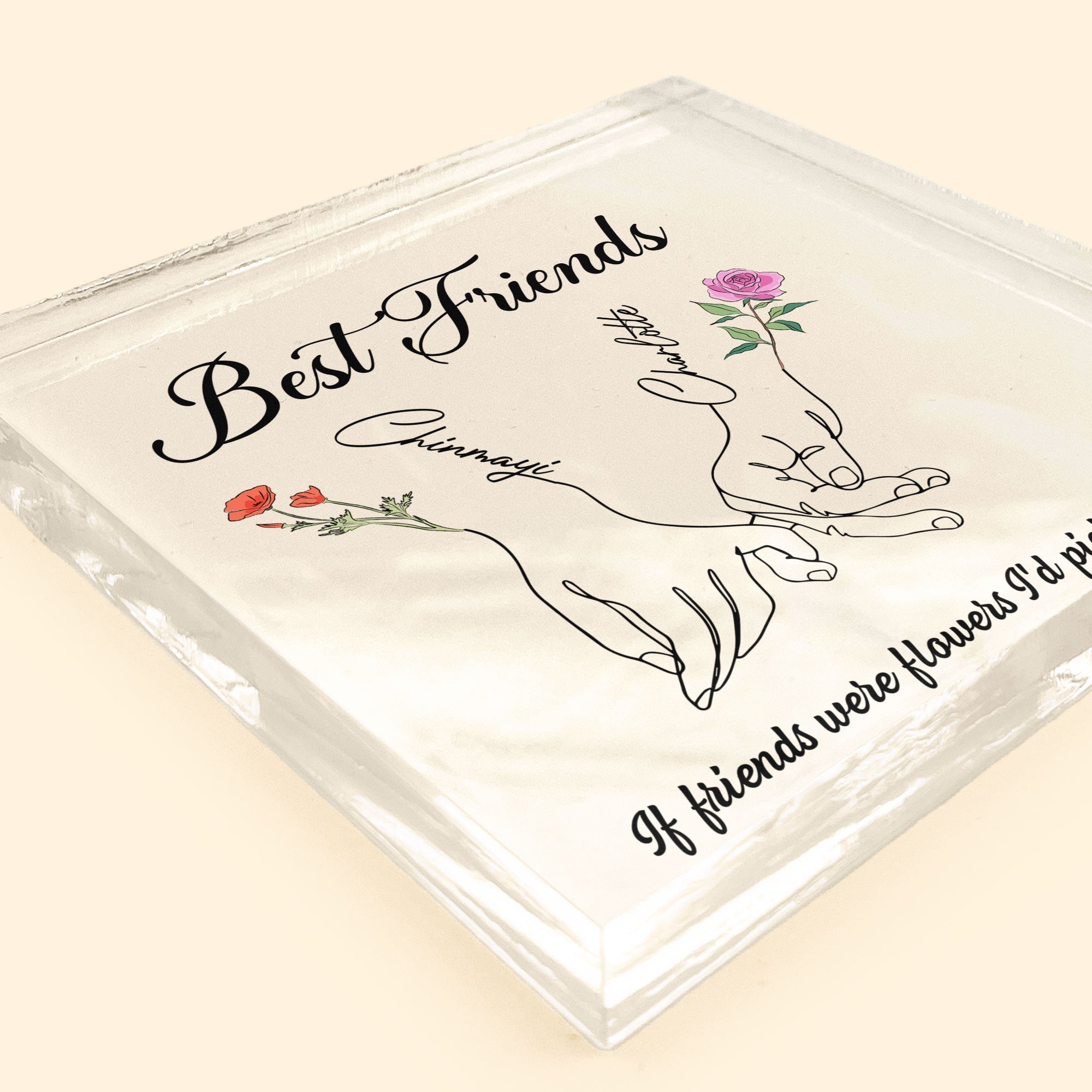 Best Friends Birth Month Flower - Personalized Acrylic Plaque