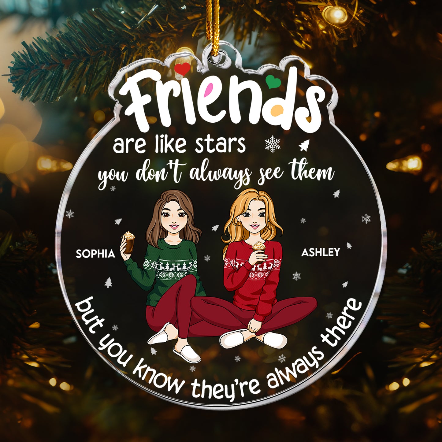 Best Friends Forever Christmas Time - Personalized Acrylic Ornament