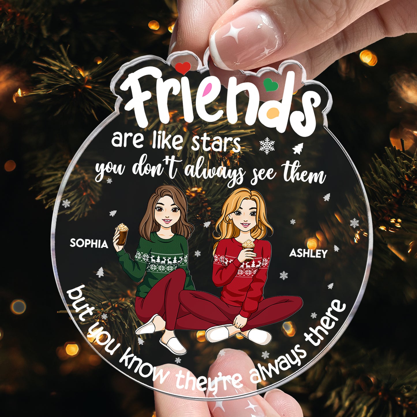 Best Friends Forever Christmas Time - Personalized Acrylic Ornament