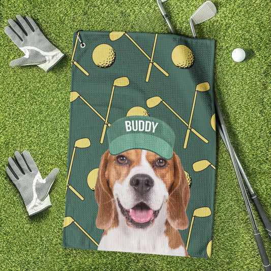 Best Golf Buddy Custom Pet Photo For Golf Lovers, Pet Lovers - Personalized Photo Golf Towel